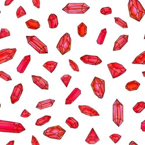 Red Scattered Gemstone Crystals