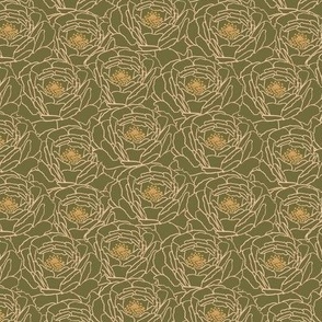 Peony Field_Small Olive Peach Tan