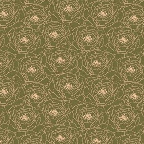 Peony Field_Small Olive Taupe Peach