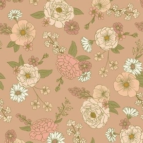 Floral Flourish Multi_Medium Taupe