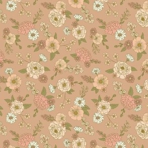 Floral Flourish Multi_Small Taupe