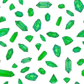 Green Watercolor Gemstone Crystals
