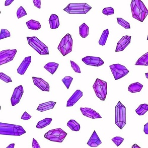Violet Watercolor Crystal Gemstones