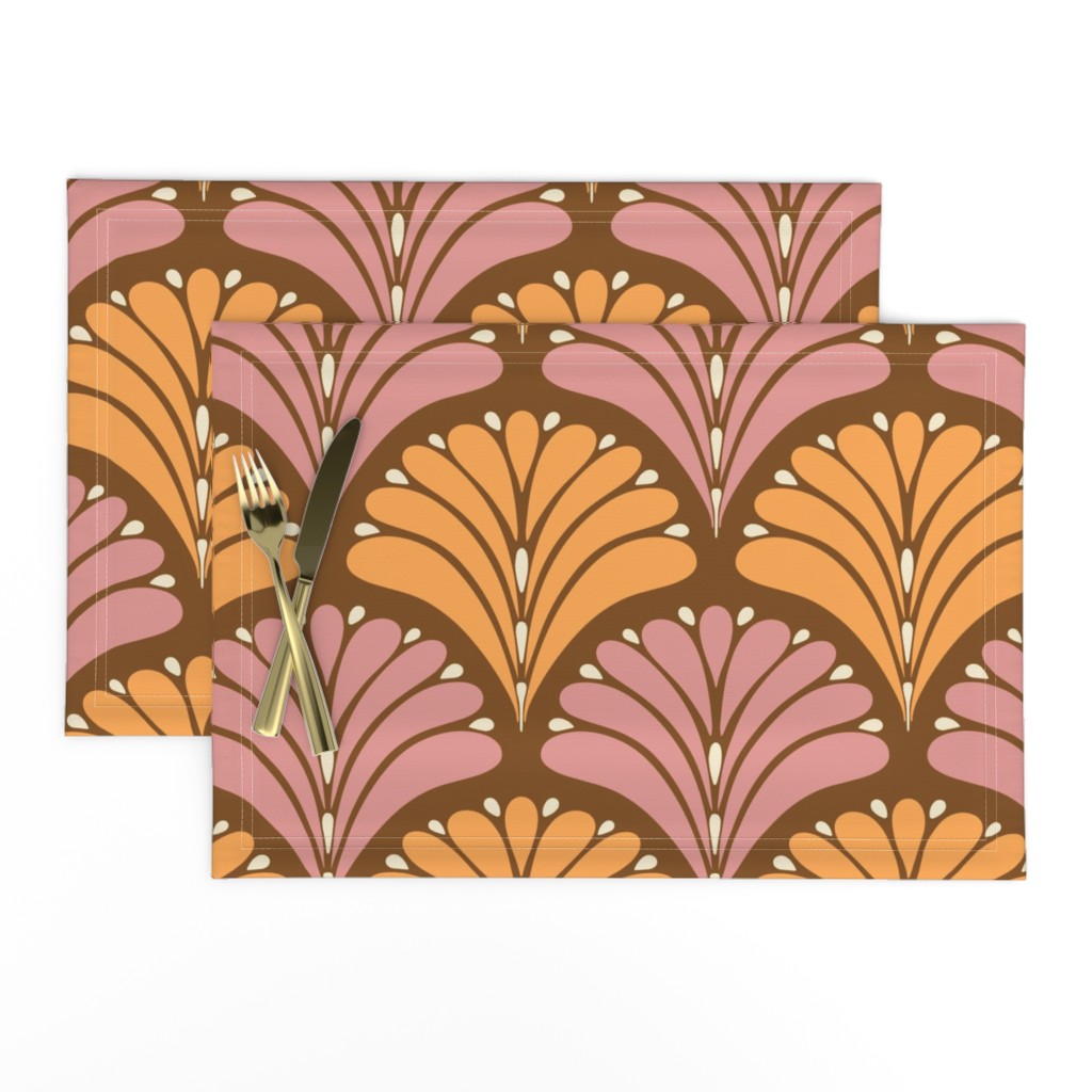 1920s-Art-Deco-Abstract-Leaves---XL---wallpaper---BROWN-pink-orange-white---JUMBO