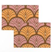 1920s-Art-Deco-Abstract-Leaves---XL---wallpaper---BROWN-pink-orange-white---JUMBO