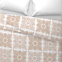 ulu beige palaka quilt and plain on white 20x20