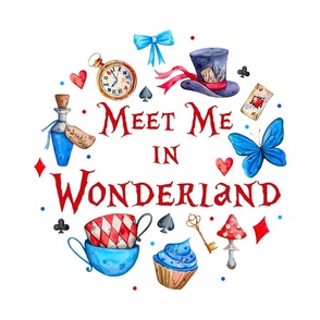 18x18 Panel Meet Me in Wonderland for DIY Throw Pillow or Cushion Cover