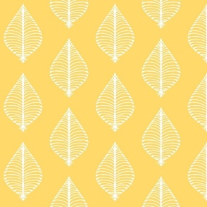 Ikat Leaves in a Happy Butter Cup Yellow