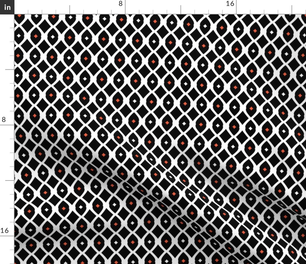 Wire Fence (Vermillion, Black &White)