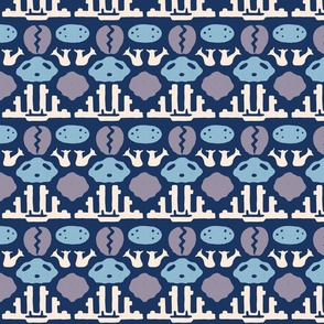 Coral reef abstract - navy by studio breval