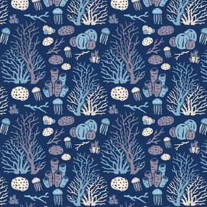 Coral reef richness of life - navy by studio breval