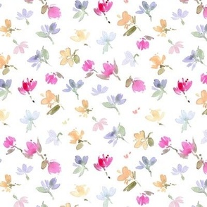 baby flowers - watercolor cute florals - simple bloom - wildflowers b036-1