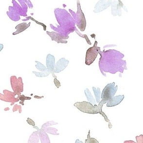 baby flowers - watercolor cute florals - simple bloom - wildflowers b036-2