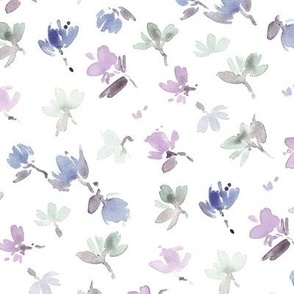 baby flowers - watercolor cute florals - simple bloom - wildflowers b036-3
