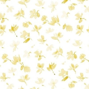 Golden baby flowers - watercolor yellow cute florals - simple bloom - wildflowers b036-11
