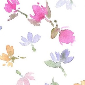 tender baby flowers - watercolor cute florals - simple bloom - wildflowers b036-1
