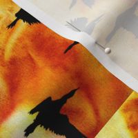 Cormorants at Sunset by Sylvie_ Art on Fabric