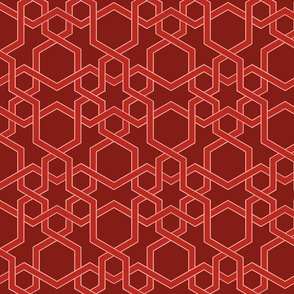 Hebron Geometric Poppy Red Medium 
