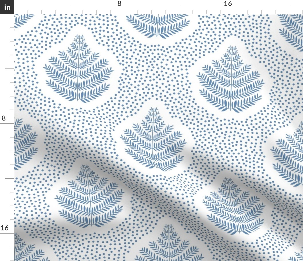 Fronds and Dots French Blue