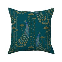 Peacock art deco_dark teal