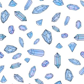 Pastel Blue Watercolor Gemstone Crystal