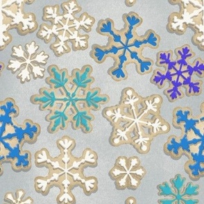 Sugar Cookie Snowflakes on Cool Neutral Grey