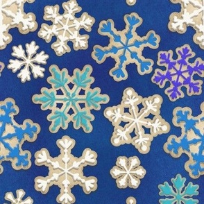 Sugar Cookie Snowflakes on Bold Blue