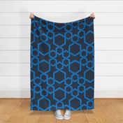 Hebron Geometric Navy and Bluebell Large 