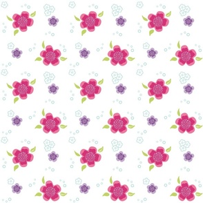 Little flower pink multi white