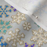 Sugar Cookie Snowflakes on Cool Neutral Grey (small scale)