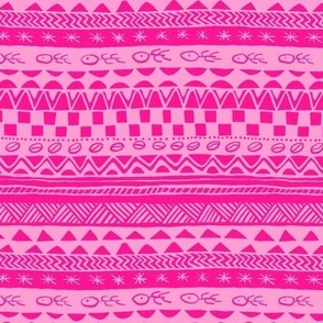 Barbiecore mudcloth_ pink on hot pink 