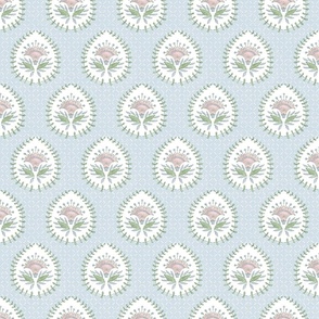 Daphne soft blue with green and pink copy