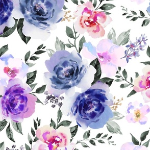 Jumbo / Starburst Indigo and Lilac Floral