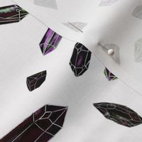 Black and pink Watercolor gemstone crystals