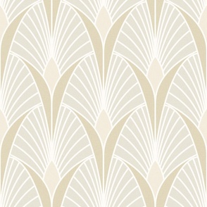 Art Deco Scallop Fans Ecru Beige