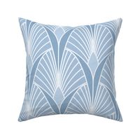 Art Deco Scallop Fans Dusty Sky Blue