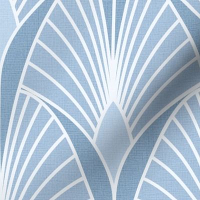 Art Deco Scallop Fans Dusty Sky Blue