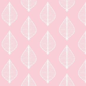 Ikat Leaves in a Fashion House PInk