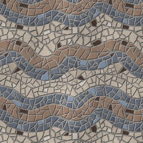 Mosaic Pattern Blue and Brown