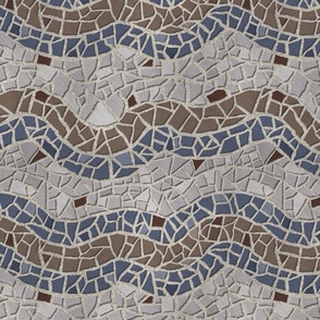 Mosaic Pattern Brown_ blue _ white