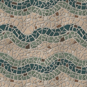 Mosaic Pattern Sage _ beige