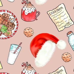 Santa Christmas Cookies and Milk Dk blush