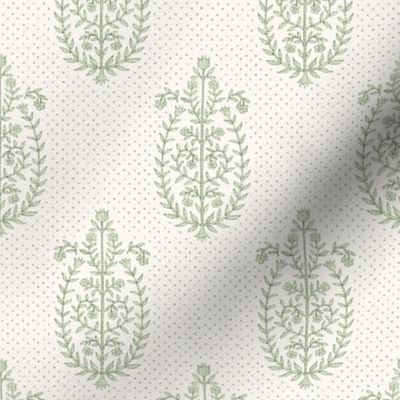 Tulip Paisley in Sherwood Green and cream copy
