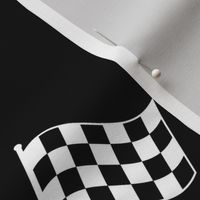 Small Black and White Classic Chequered Flags on  Black
