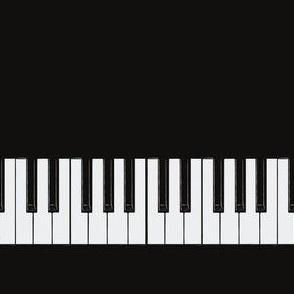 Small Piano Keyboard Stripes on Black