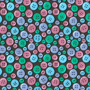 Pink Blue Green buttons on Black