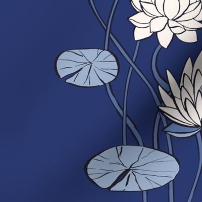 Waterlily Nouveau {Blue Willow} large