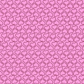 Cutie Pawtootie Hearts - Dark Grey on Pink