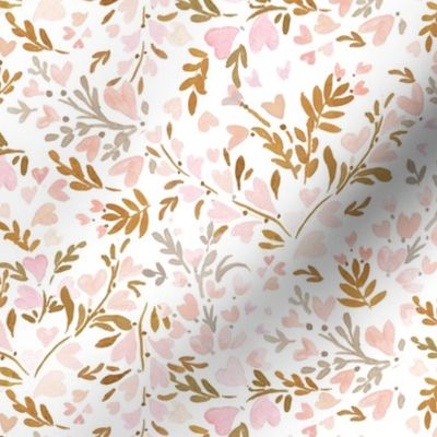 heart-floral-blush and gold 11.6in 