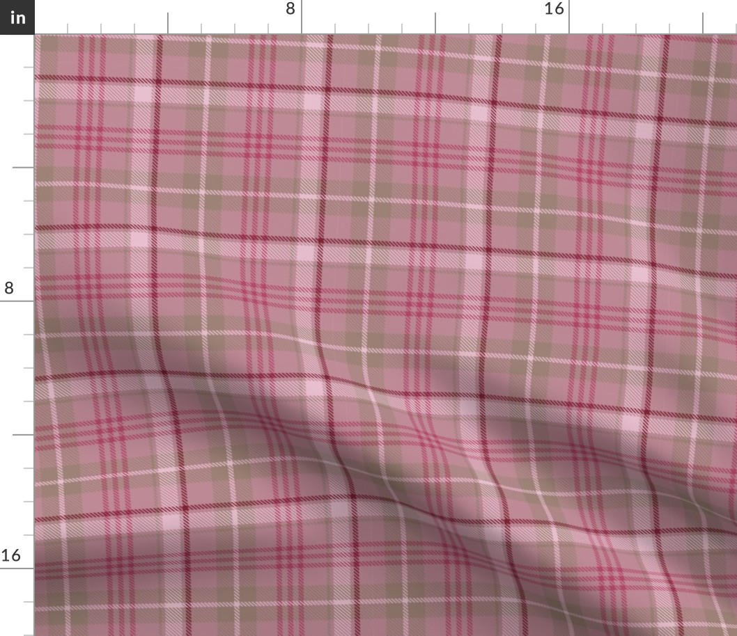 Twill Pink and Beige Plaid